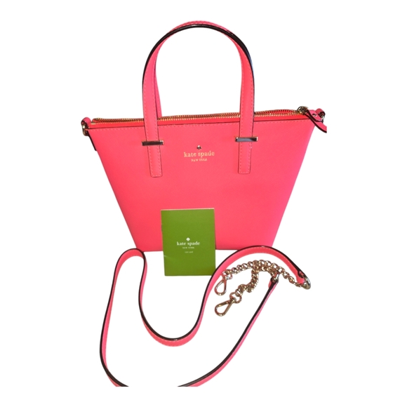 KATE SPADE CORAL MINI TOTE/CROSSBODY NEW WITH BOOKLET, MISSING TAG never used - Picture 11 of 11